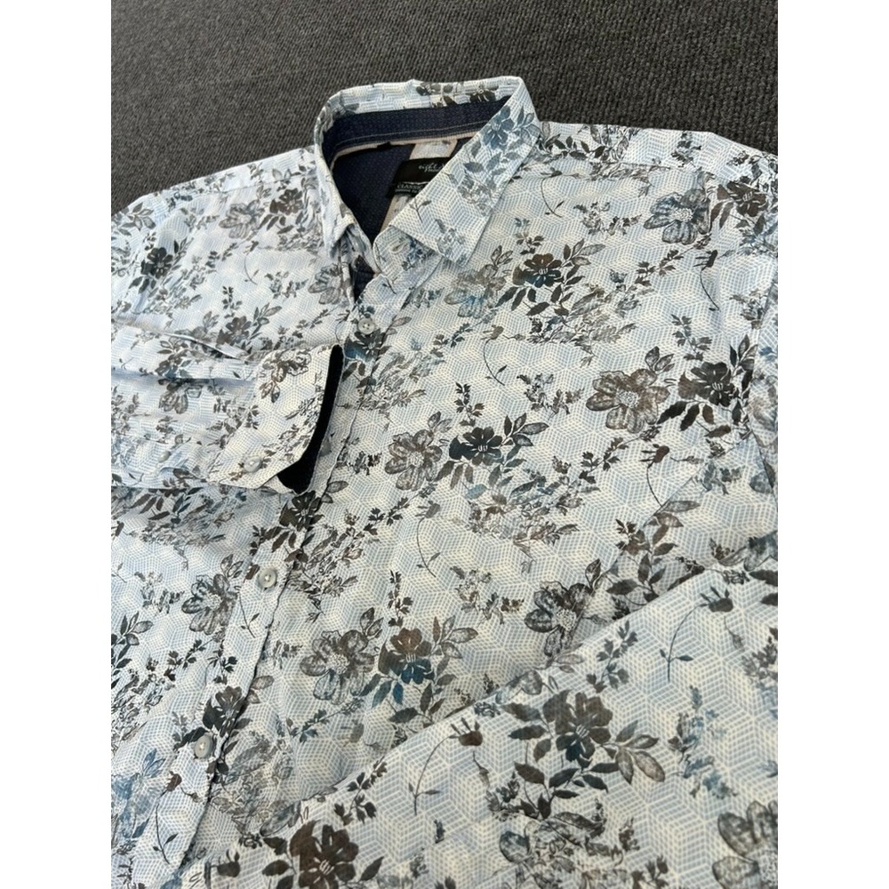 Eight X Premium Buckle Men's LS Shirt Classic Fit XXL Blue Black Floral‎ Casual - Picture 4 of 16